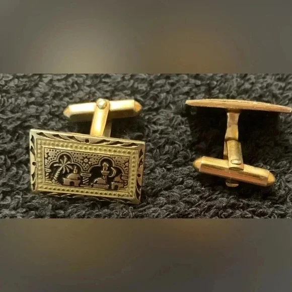 Vintage Egyptian motif Cuff Links - Picture 4 of 4